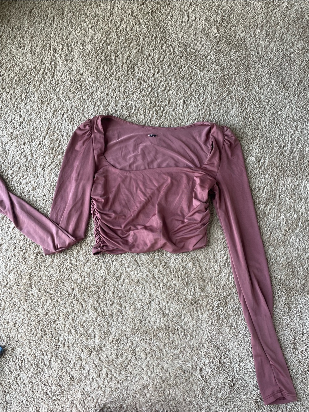 Square Neckline Cropped Long Sleeve